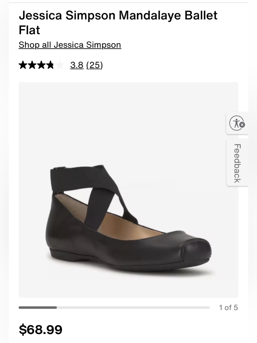 Jessica Simpson Mandalaye Ballet Flat Black 8.5